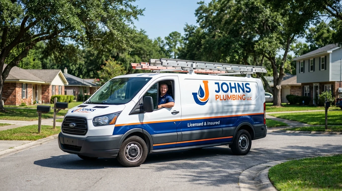 Johns Plumbing LLC service van in Chelan, WA