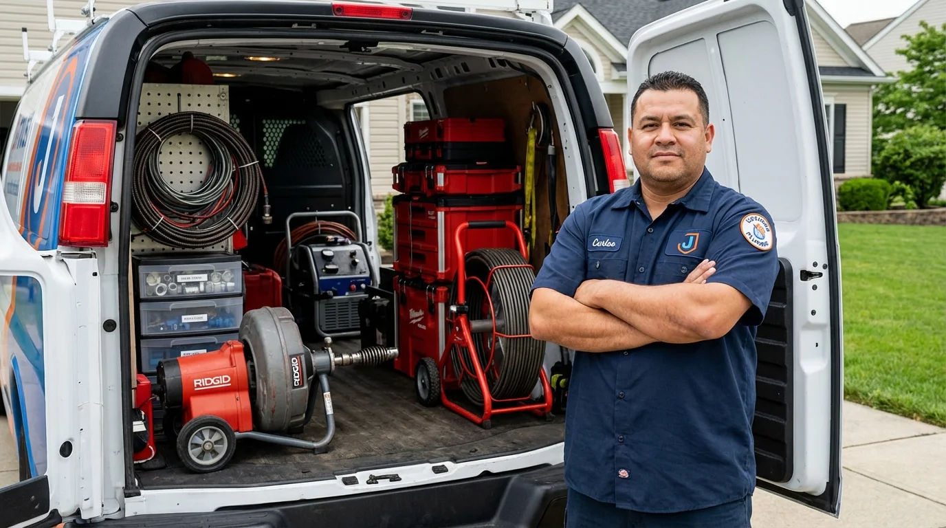 Professional drain cleaning equipment and Johns Plumbing LLC plumber in Chelan