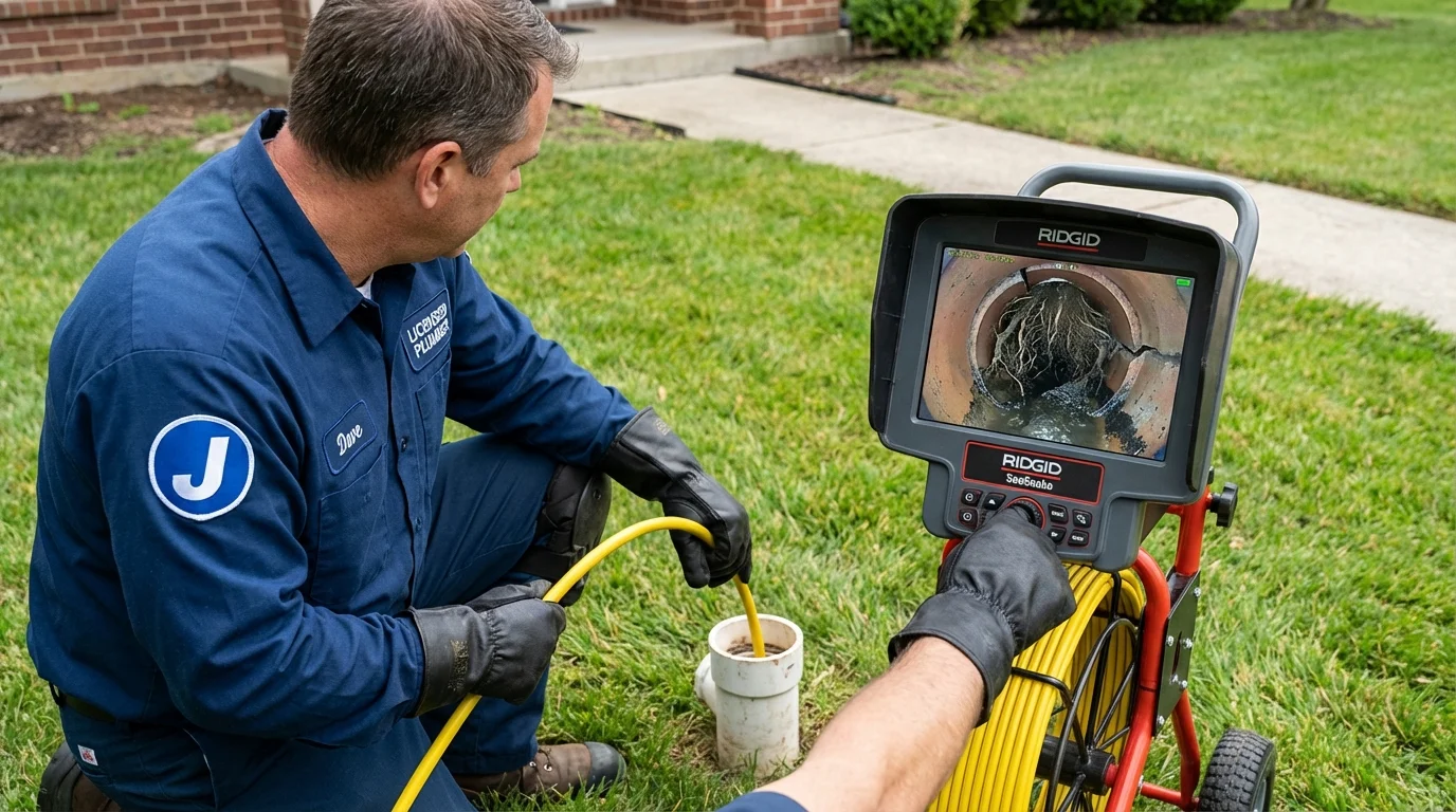 Sewer camera inspection being performed by Johns Plumbing LLC in Chelan